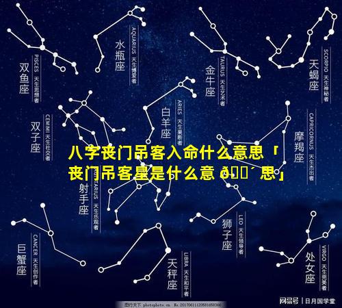 八字丧门吊客入命什么意思「丧门吊客星是什么意 🐴 思」